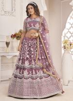 Butterfly Net Onion Pink Party Wear Embroidery Work Lehenga Choli